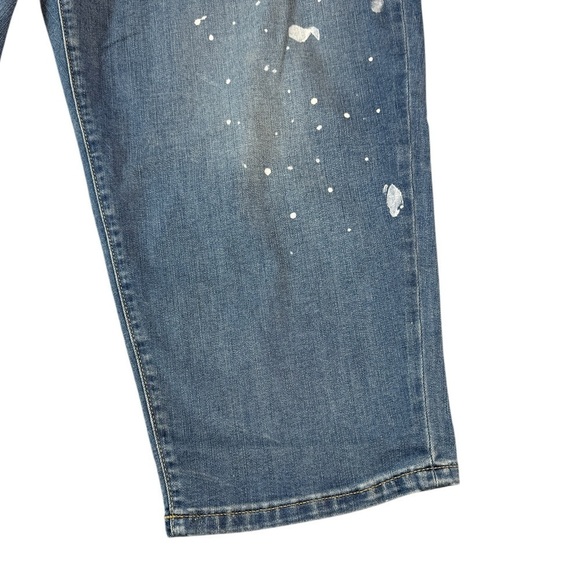 Lane Bryant Signature Fit Boyfriend Capri  Paint Splatter Blue Jean Sz 18 #1458 - Picture 7 of 9